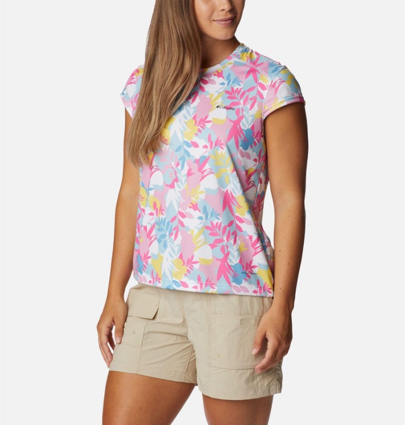 Pink Columbia Summerdry Printed Women's T-Shirt | 96340CHVQ