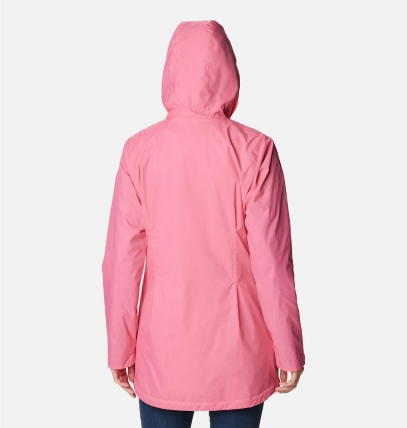 Pink Columbia Switchback Lined Long Women's Rain Jacket | 89704RBQZ