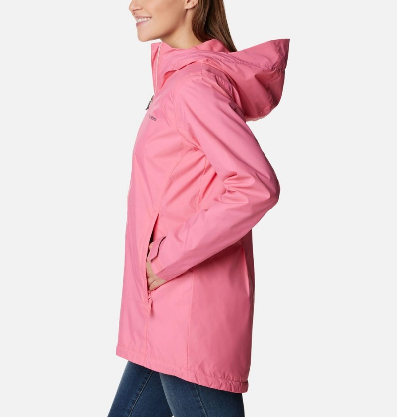 Pink Columbia Switchback Lined Long Women's Rain Jacket | 89704RBQZ