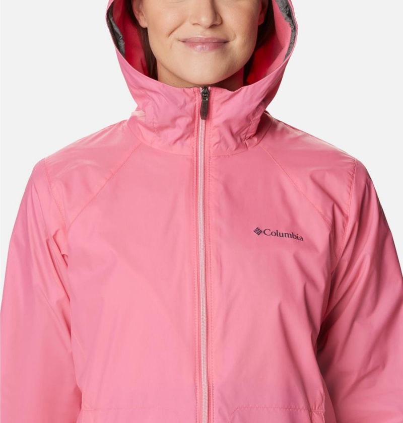 Pink Columbia Switchback Lined Long Women's Rain Jacket | 89704RBQZ