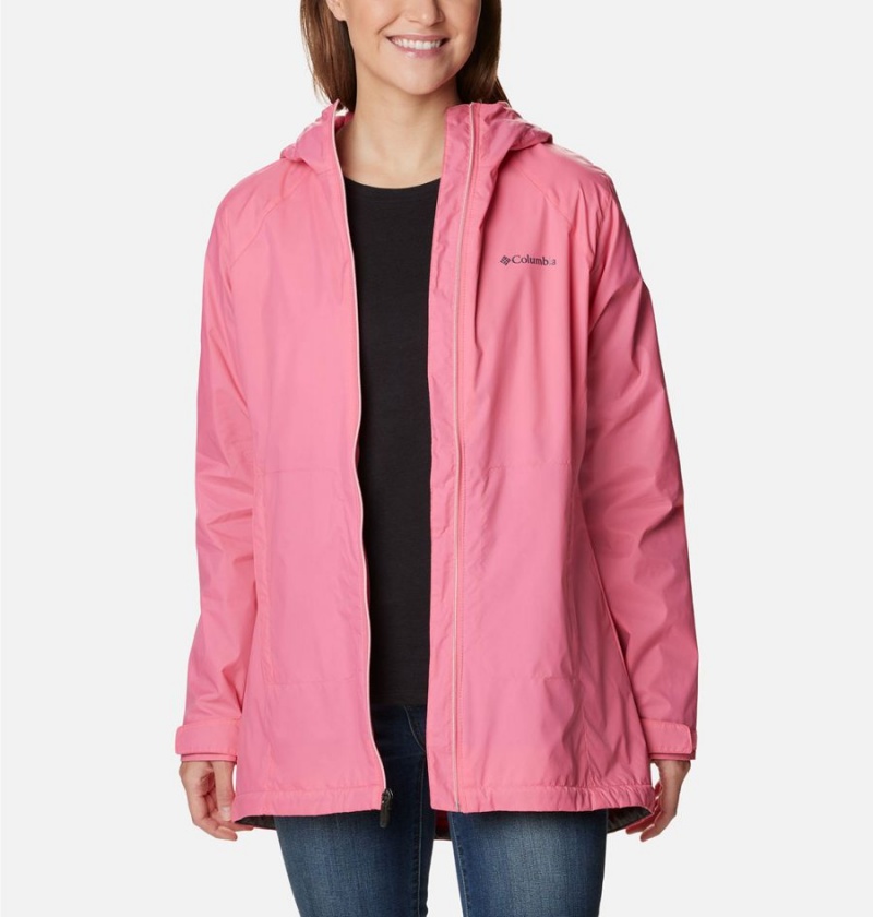 Pink Columbia Switchback Lined Long Women's Rain Jacket | 89704RBQZ