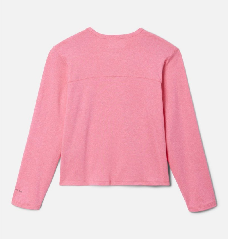 Pink Columbia Tech Trail Long Sleeve Kids' T-Shirt | 71409CGJZ