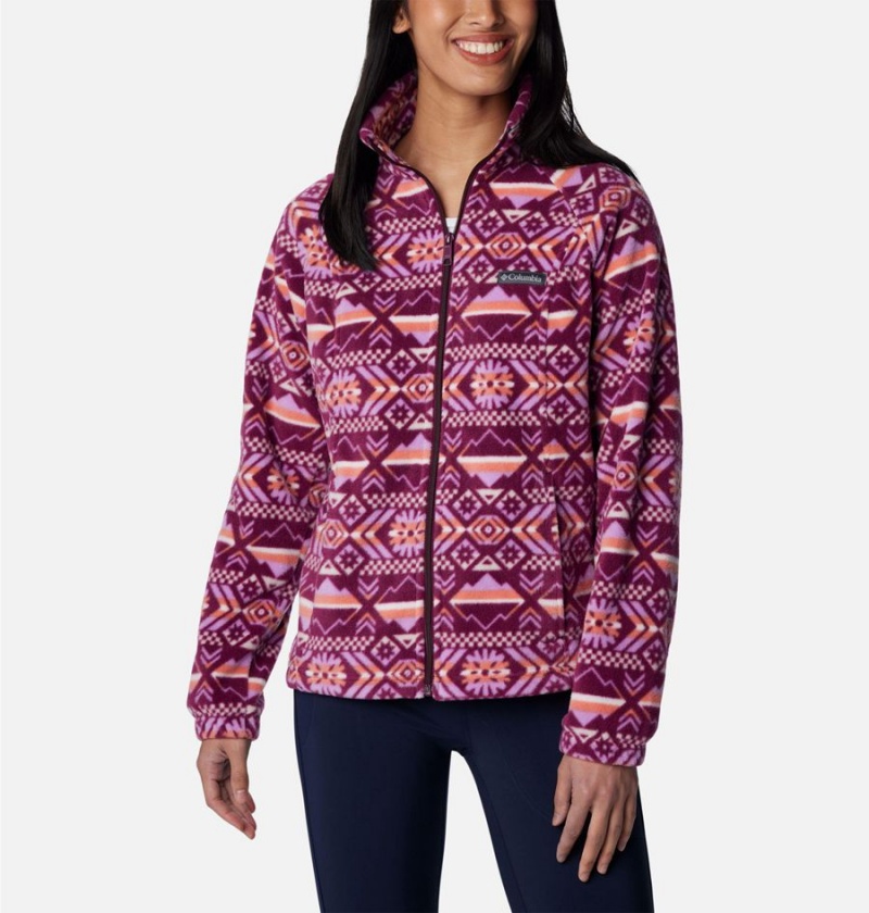 Purple Columbia Benton Springs Printed Full Zip Women\'s Fleece Jacket | 06175XCOI