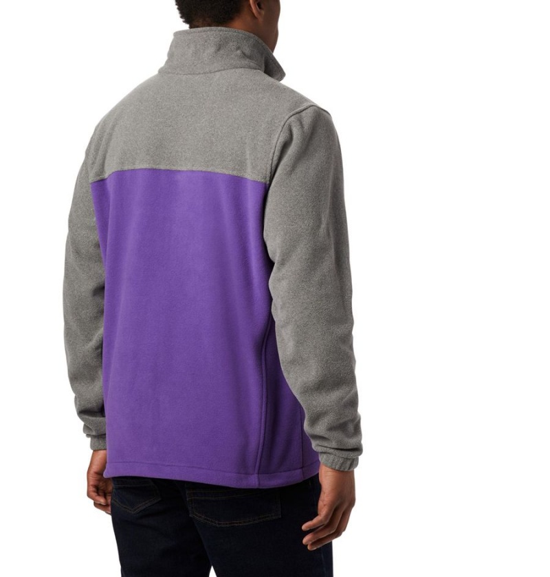 Purple Columbia Collegiate Flanker III - LSU Men's Fleece Jacket | 57164ZPBQ