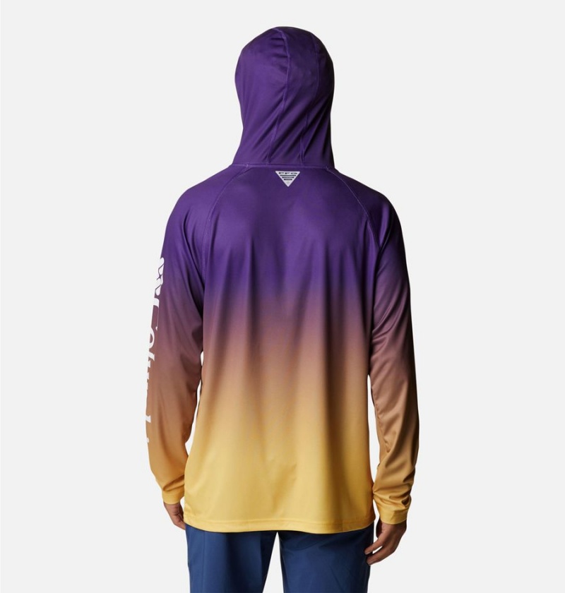 Purple Columbia Collegiate PFG Super Terminal Tackle - Louisiana Men's Hoodie | 96240ZDFG