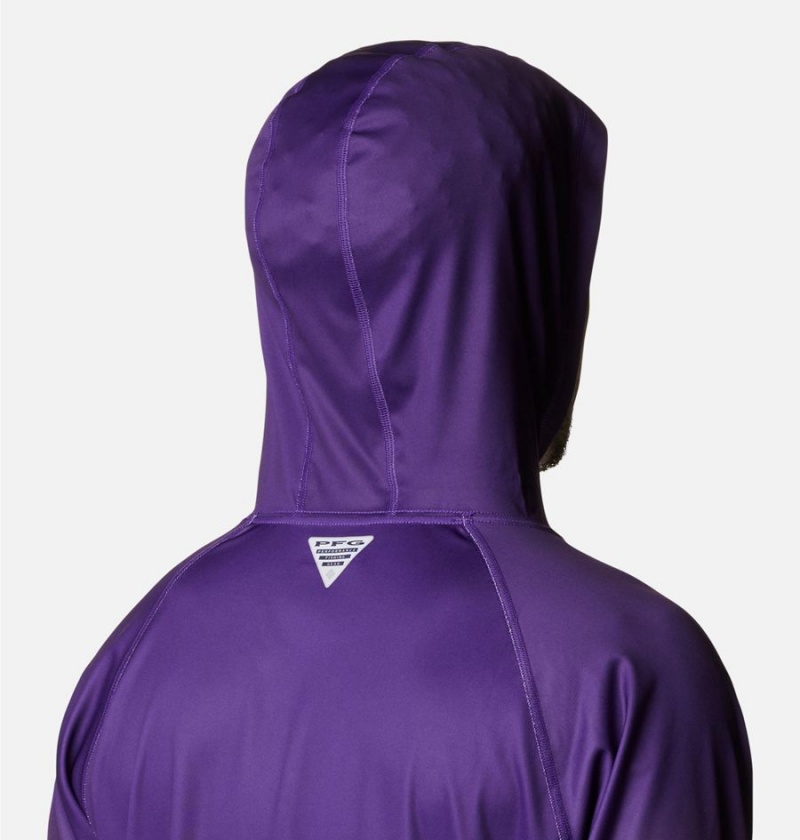 Purple Columbia Collegiate PFG Super Terminal Tackle - Louisiana Men's Hoodie | 96240ZDFG