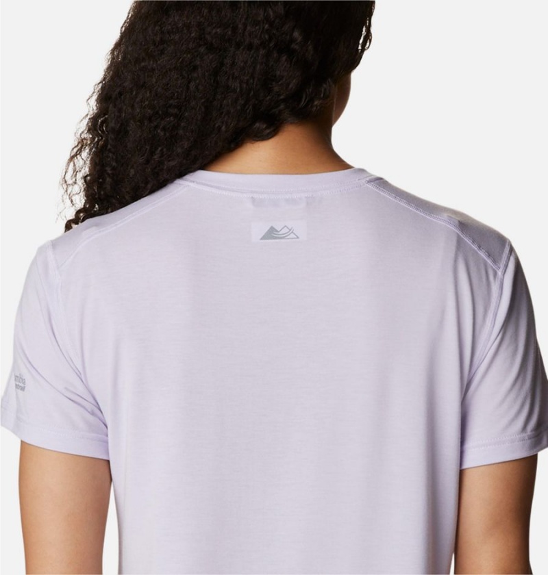 Purple Columbia Endless Trail Running Tech Women's T-Shirt | 02861EPIZ