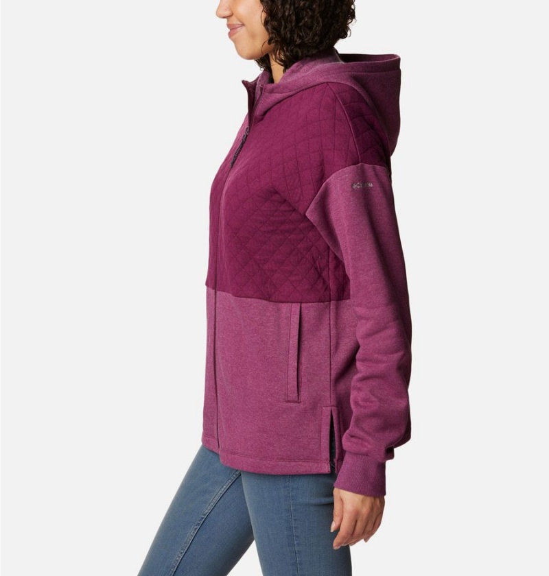 Purple Columbia Hart Mountain Quilted Hooded Full Zip Women's Fleece Jacket | 37401EUSO