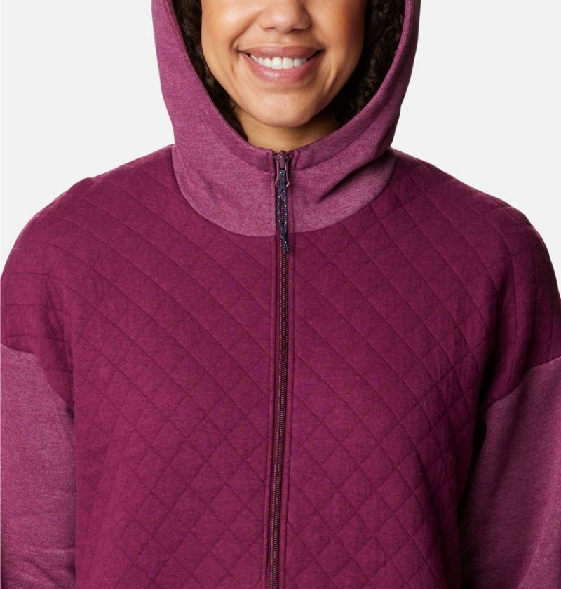 Purple Columbia Hart Mountain Quilted Hooded Full Zip Women's Fleece Jacket | 37401EUSO