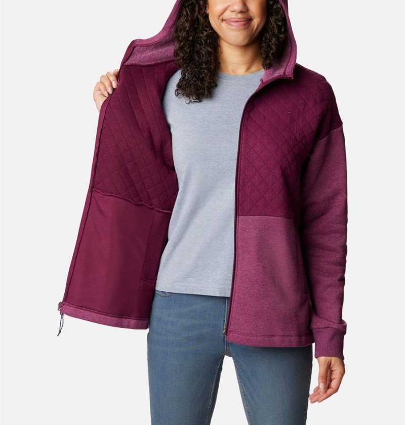 Purple Columbia Hart Mountain Quilted Hooded Full Zip Women's Fleece Jacket | 37401EUSO