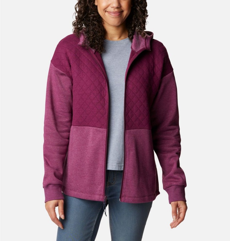 Purple Columbia Hart Mountain Quilted Hooded Full Zip Women's Fleece Jacket | 37401EUSO