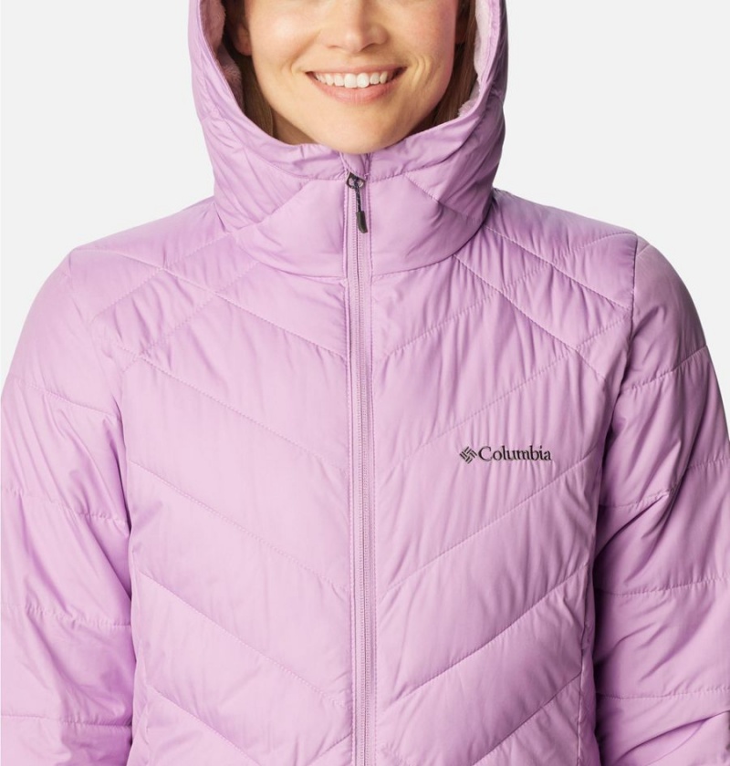 Purple Columbia Heavenly Long Hooded Women's Puffer Jacket | 38219IBUS