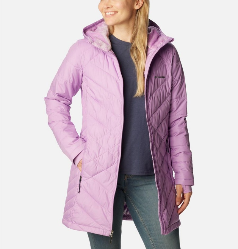 Purple Columbia Heavenly Long Hooded Women's Puffer Jacket | 38219IBUS