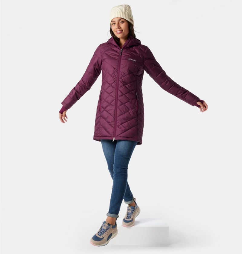 Purple Columbia Heavenly Long Hooded Women's Puffer Jacket | 07982NUOH