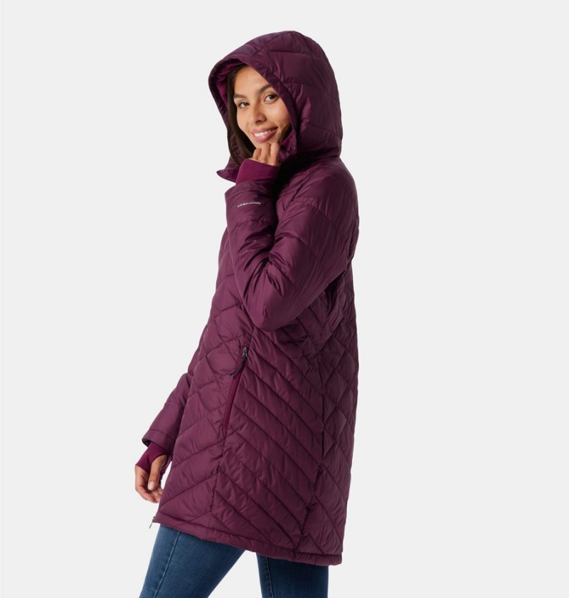 Purple Columbia Heavenly Long Hooded Women's Puffer Jacket | 07982NUOH