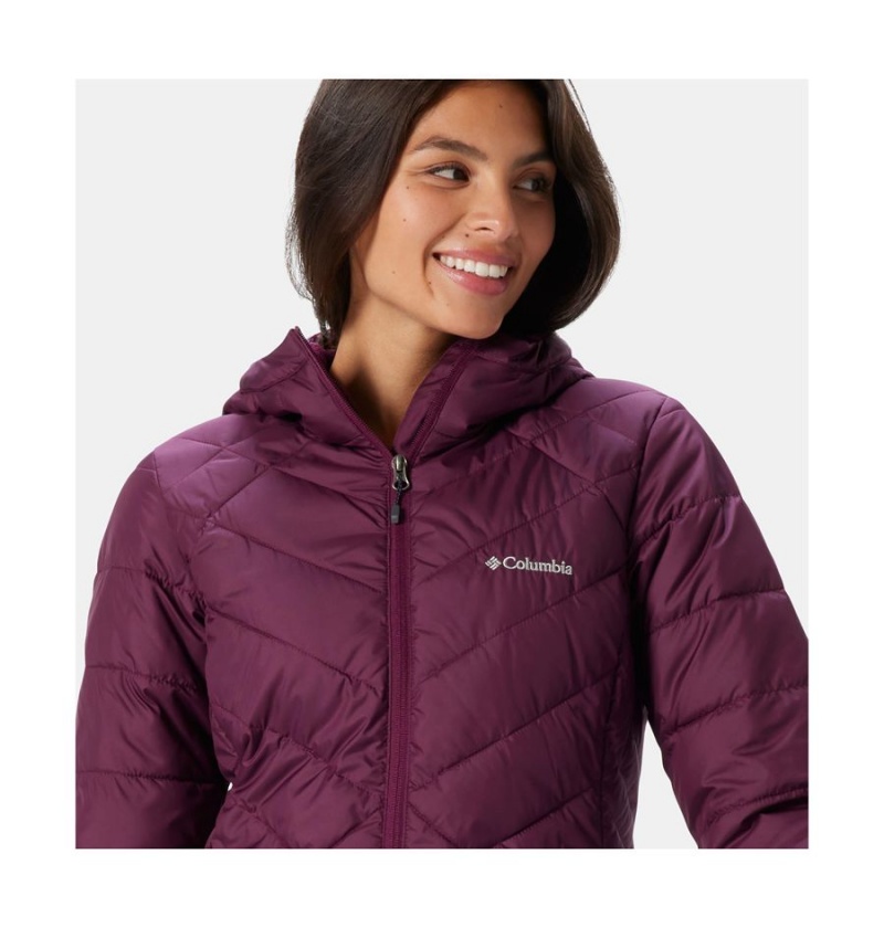 Purple Columbia Heavenly Long Hooded Women's Puffer Jacket | 07982NUOH