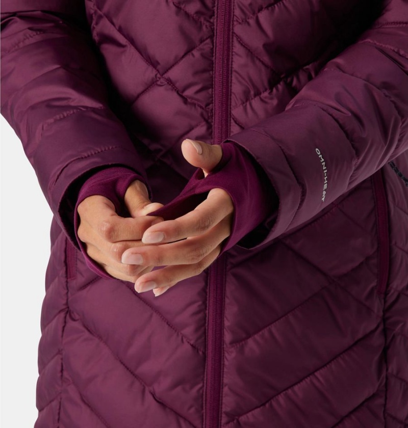 Purple Columbia Heavenly Long Hooded Women's Puffer Jacket | 07982NUOH