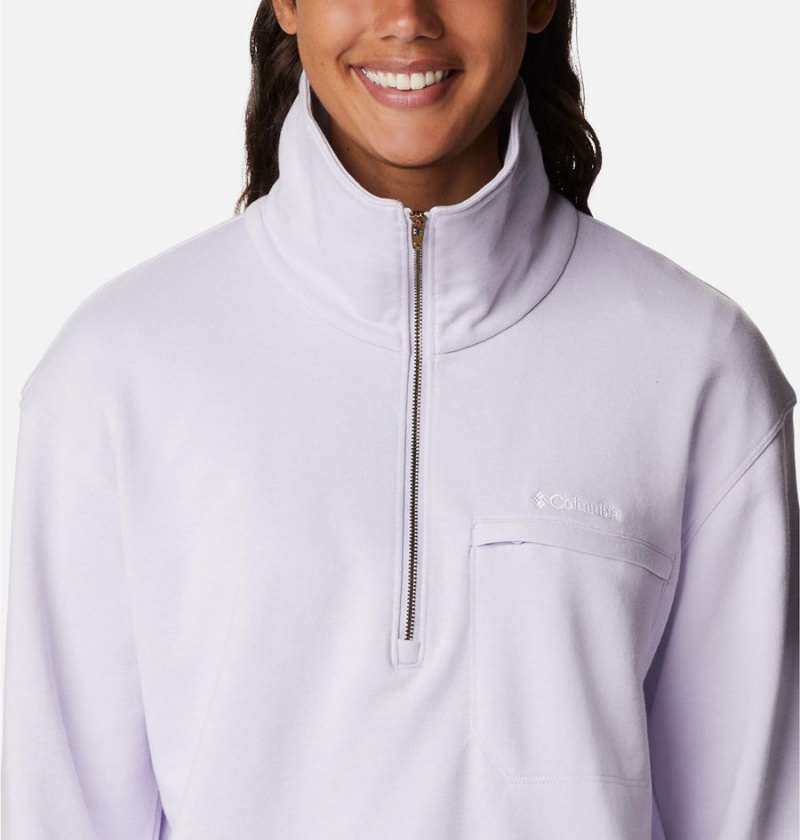 Purple Columbia Lodge French Terry Women's Pullover | 01647FMSK