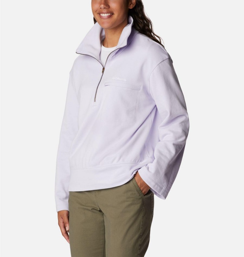 Purple Columbia Lodge French Terry Women's Pullover | 01647FMSK