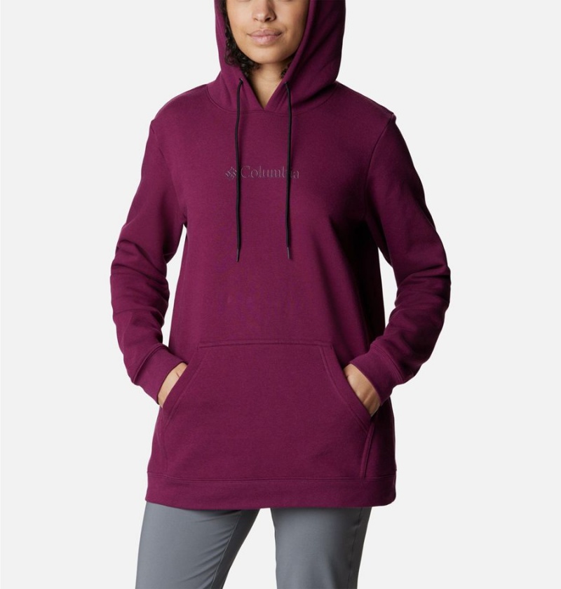 Purple Columbia Logo II Women's Hoodie | 42697QVZU