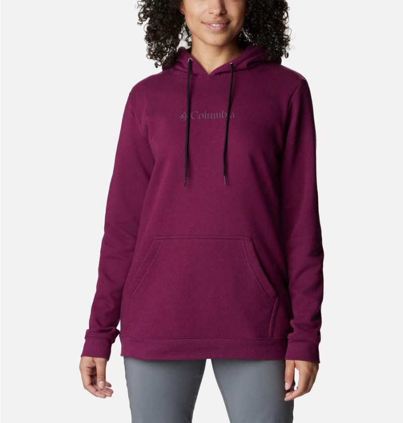 Purple Columbia Logo II Women\'s Hoodie | 42697QVZU