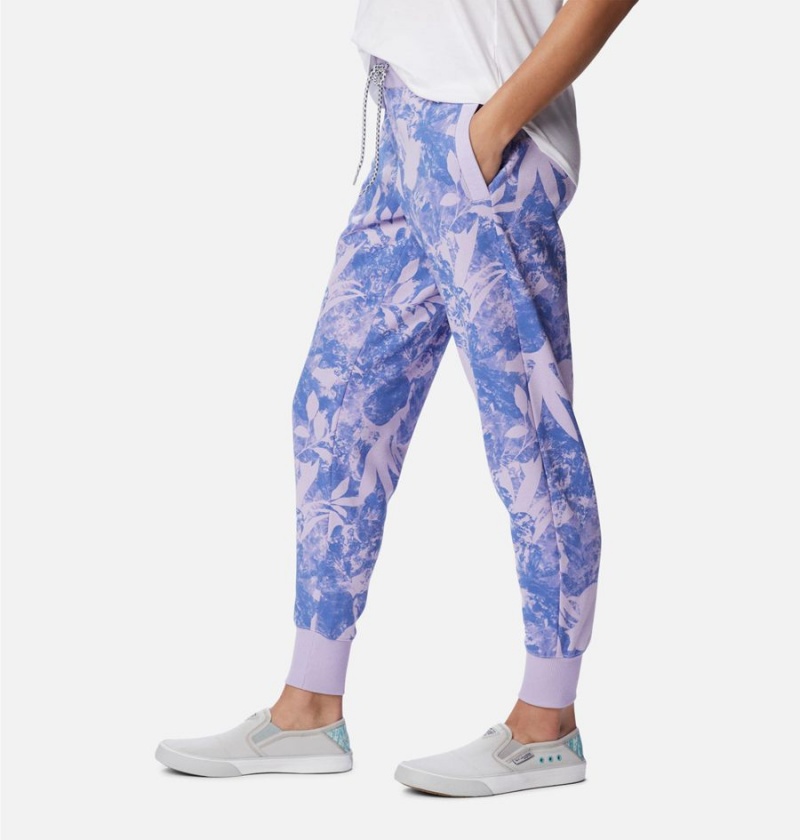 Purple Columbia PFG Slack Water French Terry Joggers Women's Pants | 10372WEIC