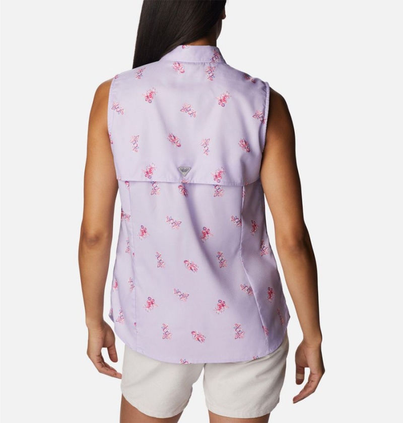 Purple Columbia PFG Super Tamiami Sleeveless Women's Tank Top | 08976ANHS