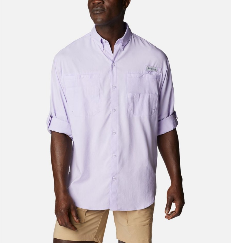 Purple Columbia PFG Tamiami II Long Sleeve Men's Shirt | 41635UMIE