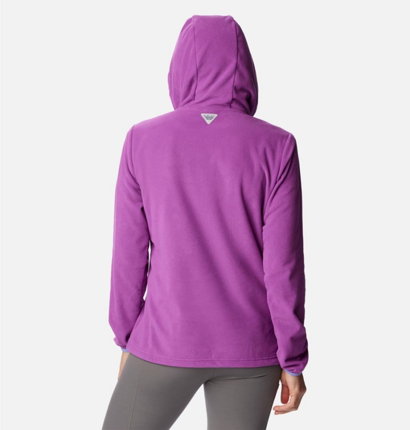 Purple Columbia PFG Tidal Fleece Women's Hoodie | 84150SNHL