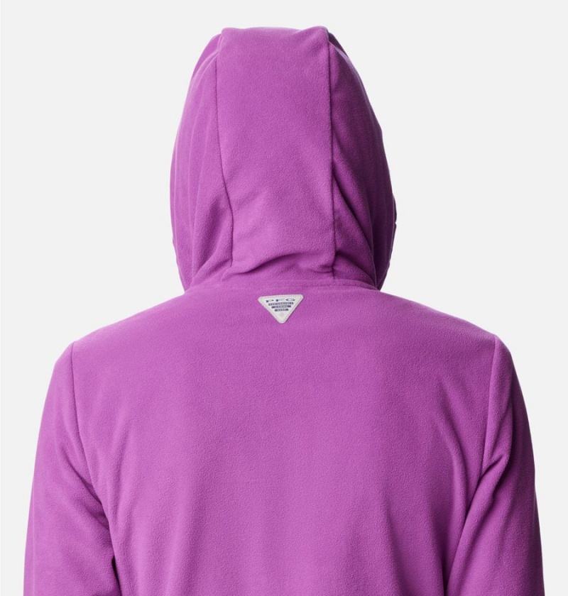 Purple Columbia PFG Tidal Fleece Women's Hoodie | 84150SNHL