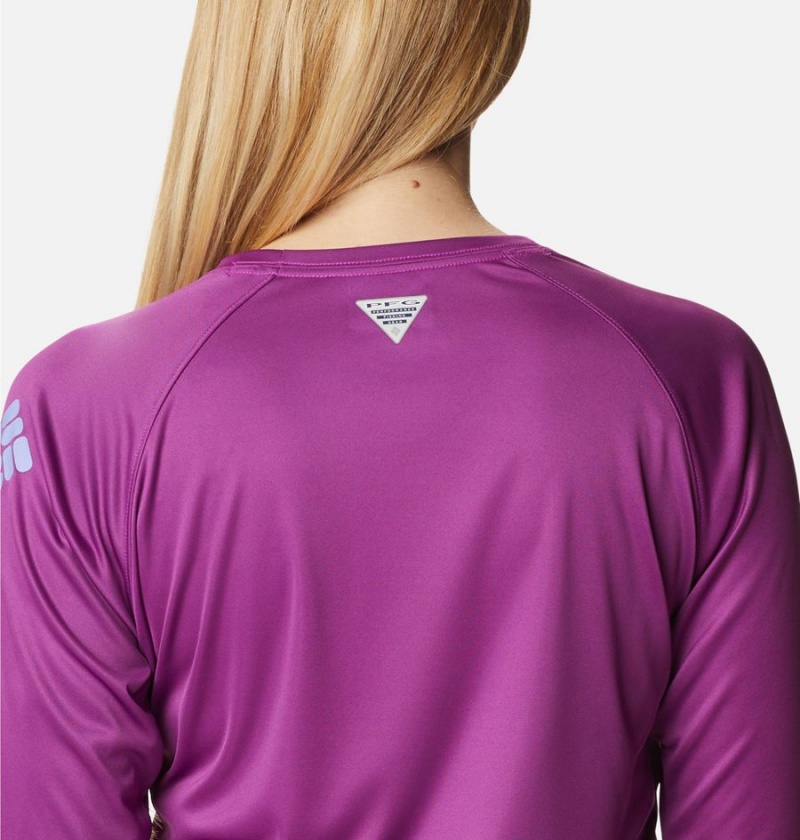 Purple Columbia PFG Tidal II Long Sleeve Women's T-Shirt | 58309RZFA