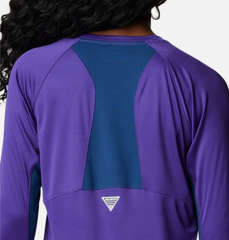 Purple Columbia PFG Tidal Vent Long Sleeve Women's T-Shirt | 91620WOCG