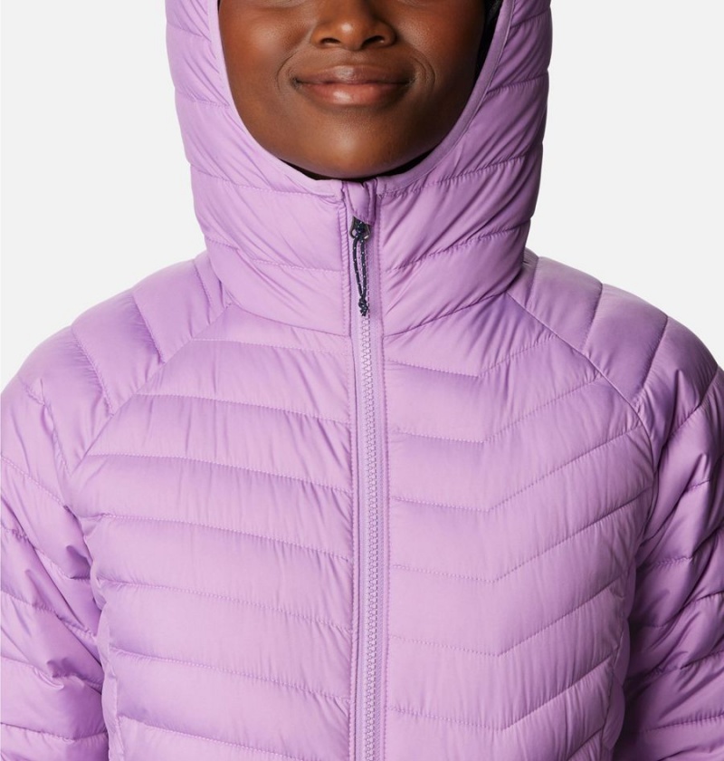 Purple Columbia Powder Lite Hooded Women's Puffer Jacket | 29836JZWU