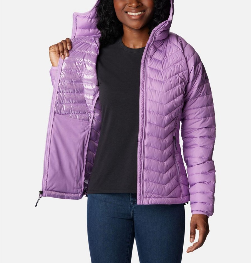 Purple Columbia Powder Lite Hooded Women's Puffer Jacket | 29836JZWU