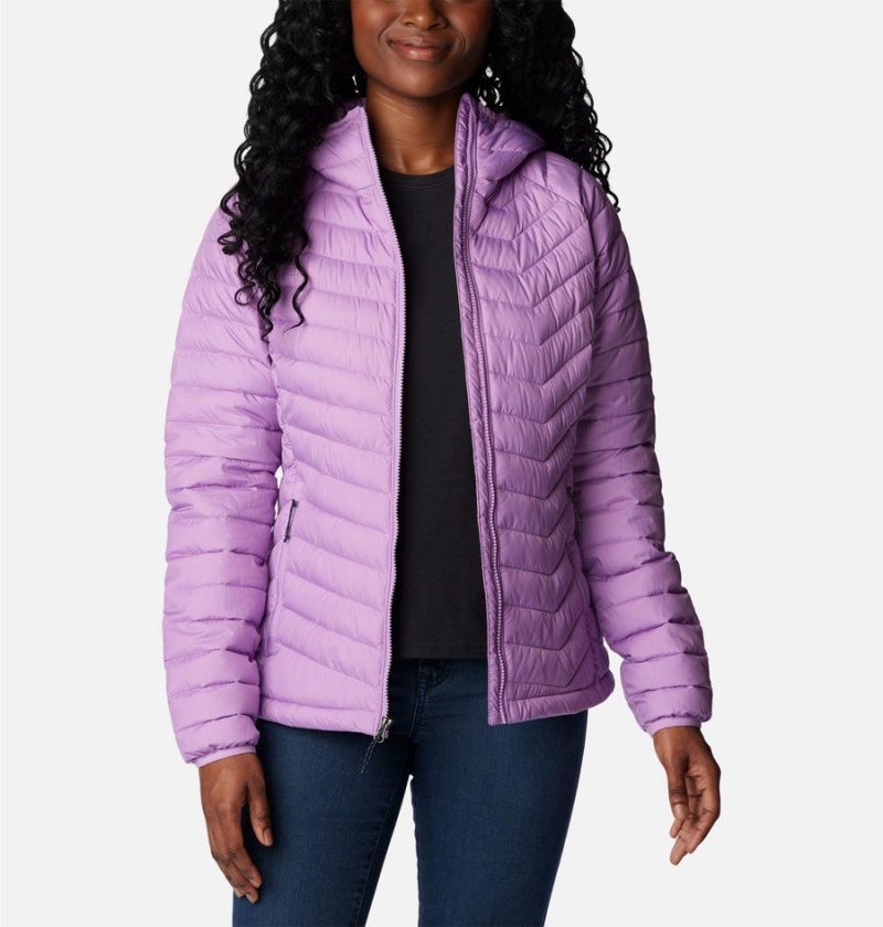 Purple Columbia Powder Lite Hooded Women's Puffer Jacket | 29836JZWU