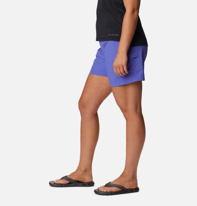 Purple Columbia Sandy River Cargo Women's Shorts | 08567DAKG