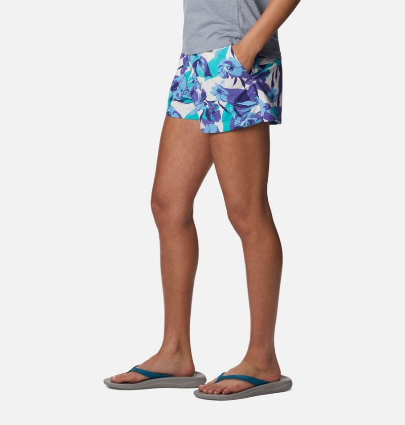 Purple Columbia Sandy River II Printed Women's Shorts | 42903ZBNV