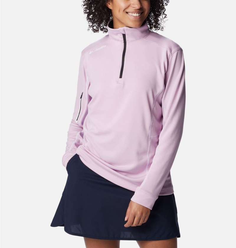 Purple Columbia Shotgun Quarter Zip Golf Women's Pullover | 17396DEUQ