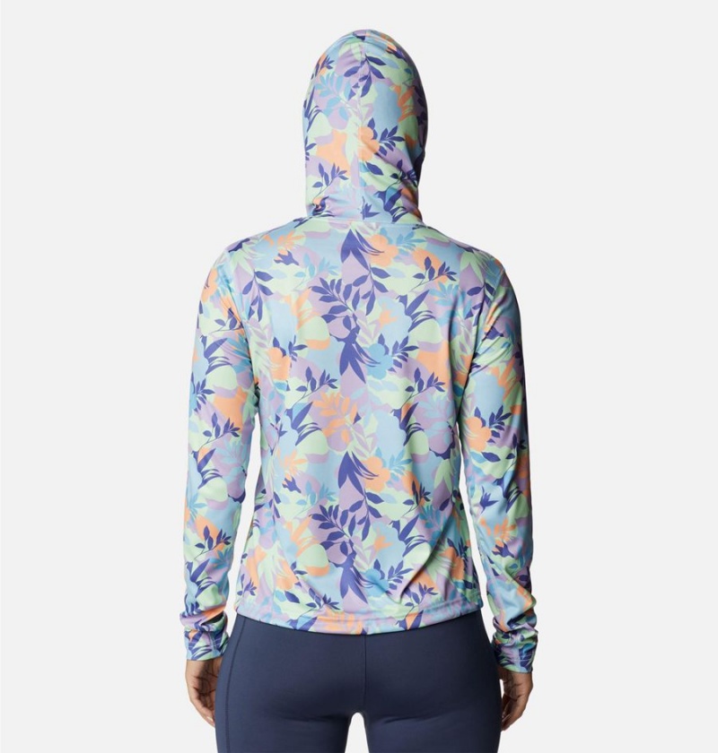 Purple Columbia Summerdry Long Sleeve Printed Women's Hoodie | 36908VHFM