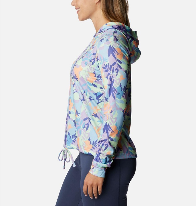 Purple Columbia Summerdry Long Sleeve Printed Women's Hoodie | 36908VHFM