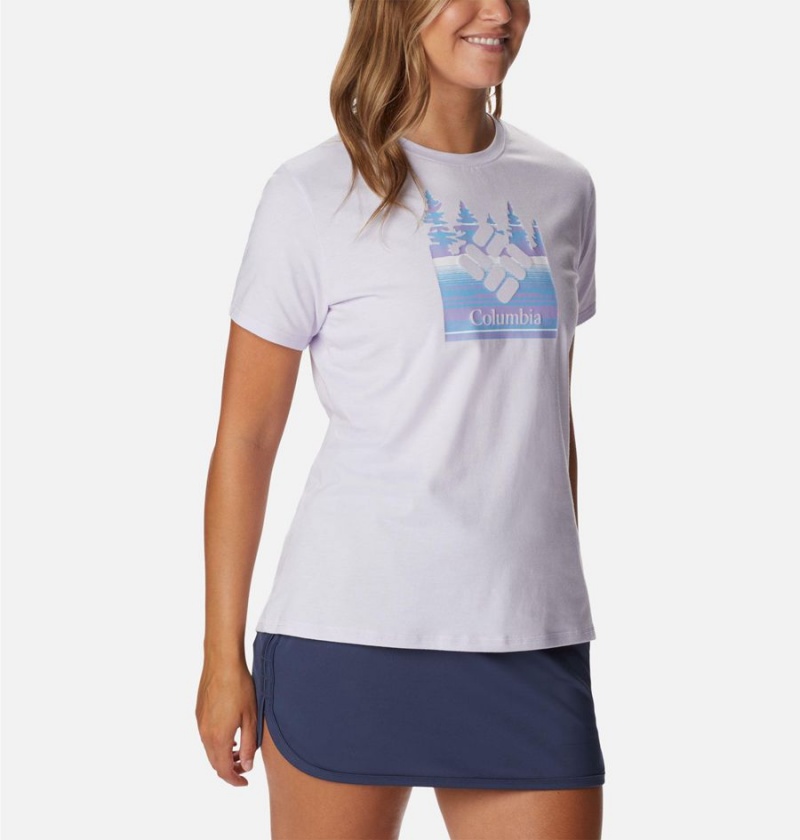 Purple Columbia Sun Trek Graphic Women's T-Shirt | 28394FGAY