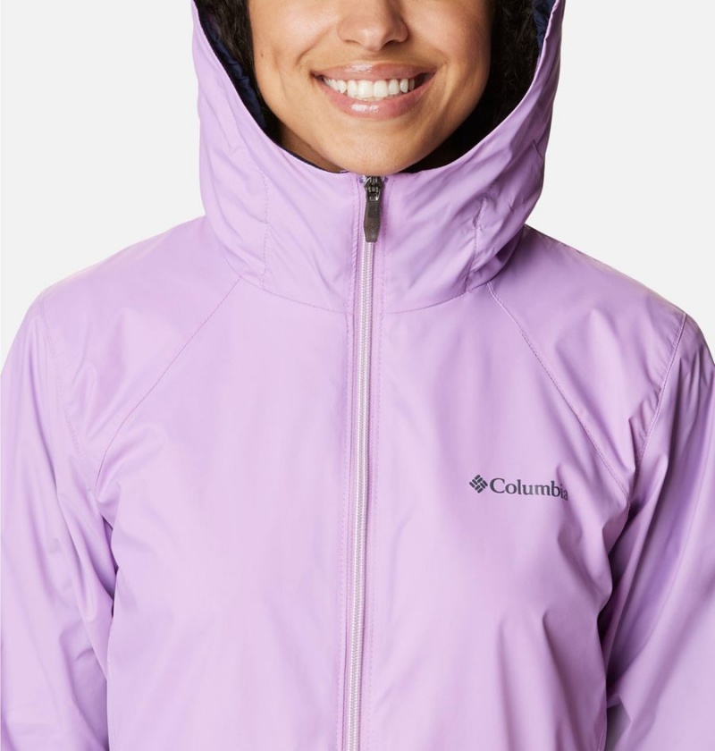 Purple Columbia Switchback Lined Long Women's Rain Jacket | 85749CNJD