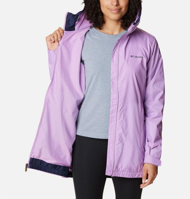 Purple Columbia Switchback Lined Long Women's Rain Jacket | 85749CNJD