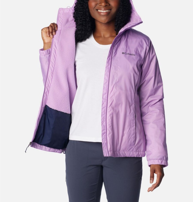 Purple Columbia Switchback Sherpa Lined Women's Rain Jacket | 09571WSQG