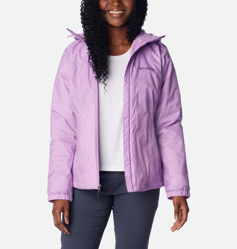 Purple Columbia Switchback Sherpa Lined Women's Rain Jacket | 09571WSQG