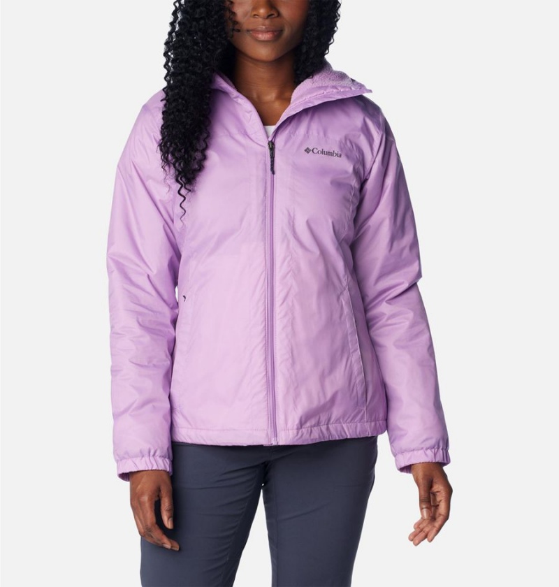 Purple Columbia Switchback Sherpa Lined Women\'s Rain Jacket | 09571WSQG