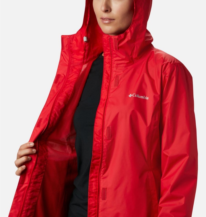 Red Columbia Arcadia II Women's Rain Jacket | 38290UBCL