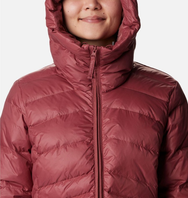 Red Columbia Autumn Park Hooded Mid Women's Puffer Jacket | 52061GCKH