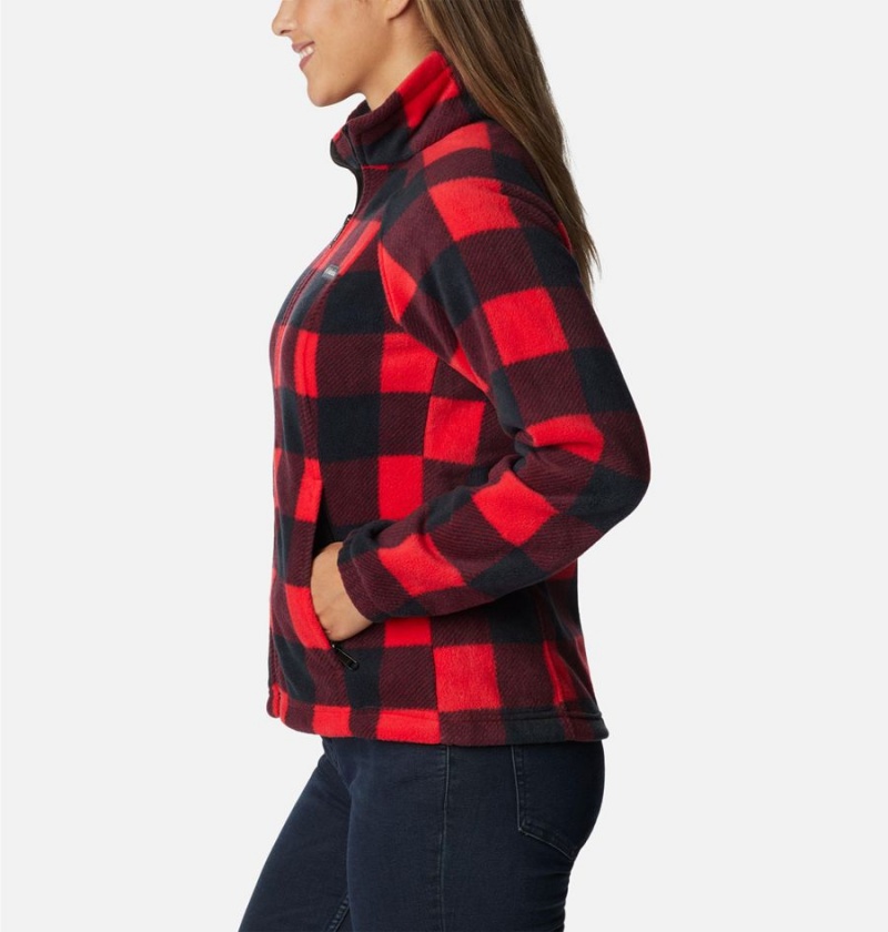 Red Columbia Benton Springs Printed Full Zip Women's Fleece Jacket | 71428RXVK