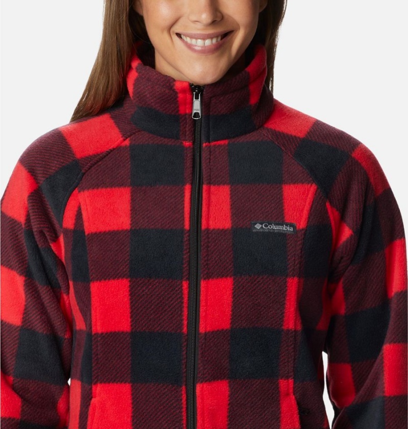 Red Columbia Benton Springs Printed Full Zip Women's Fleece Jacket | 71428RXVK